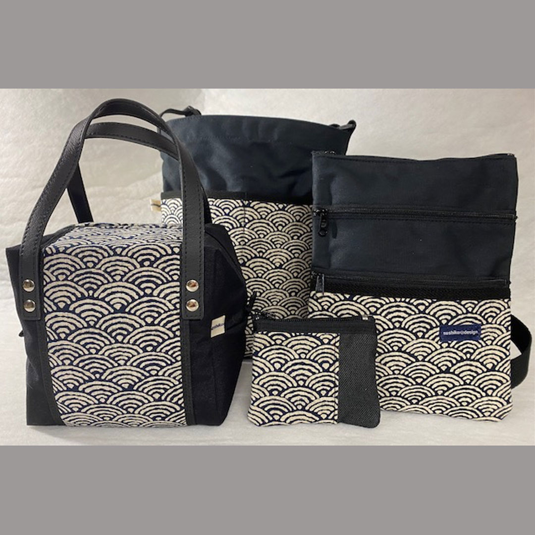 Kiyomi Reid. Wave fabric handbags.
