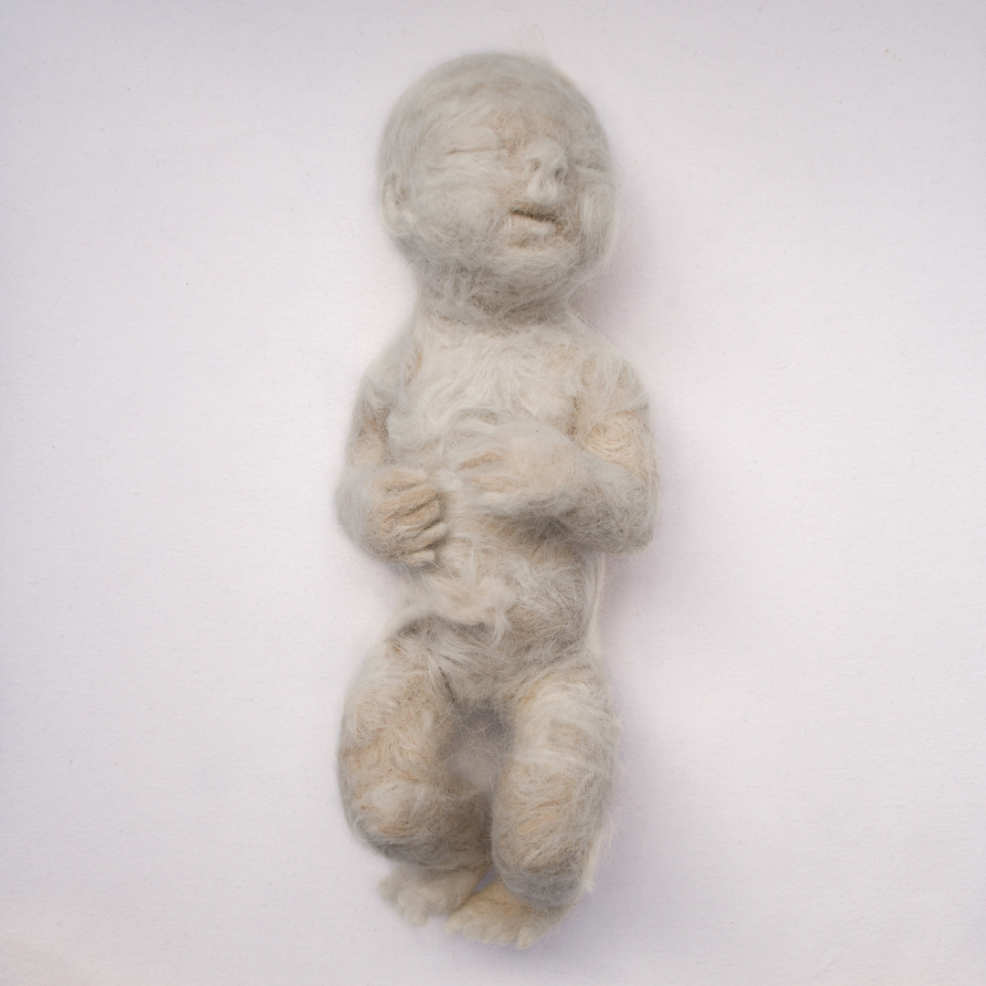 Lisa Rime. Untitled [detail] (2022). Felted dog hair, 360 x 150 x 150mm. Photo Greg Taylor.