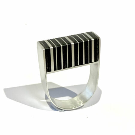 Jacqui Renton - timber veneer and sterling silver ring