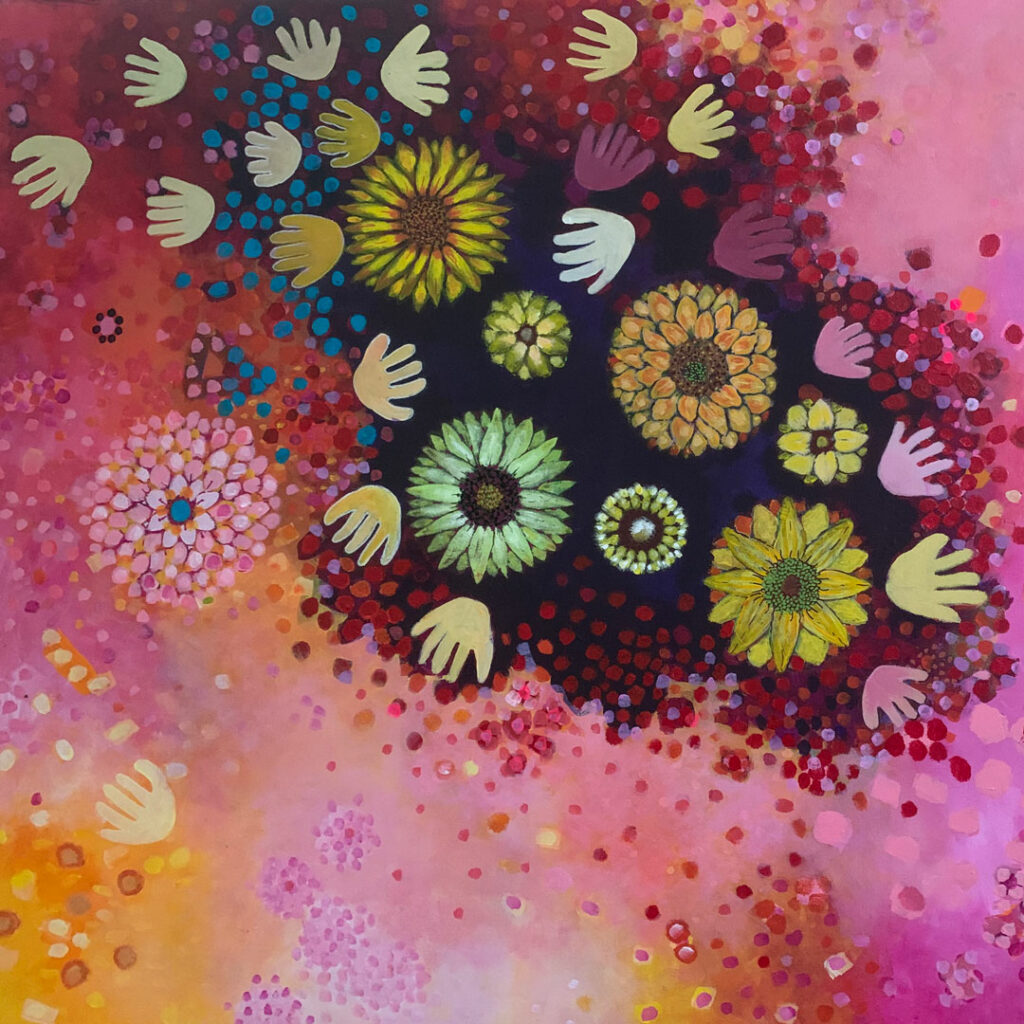 Donna Oakford/ acrylic on canvas/ 84x60cm/peace for Ukraine/2022