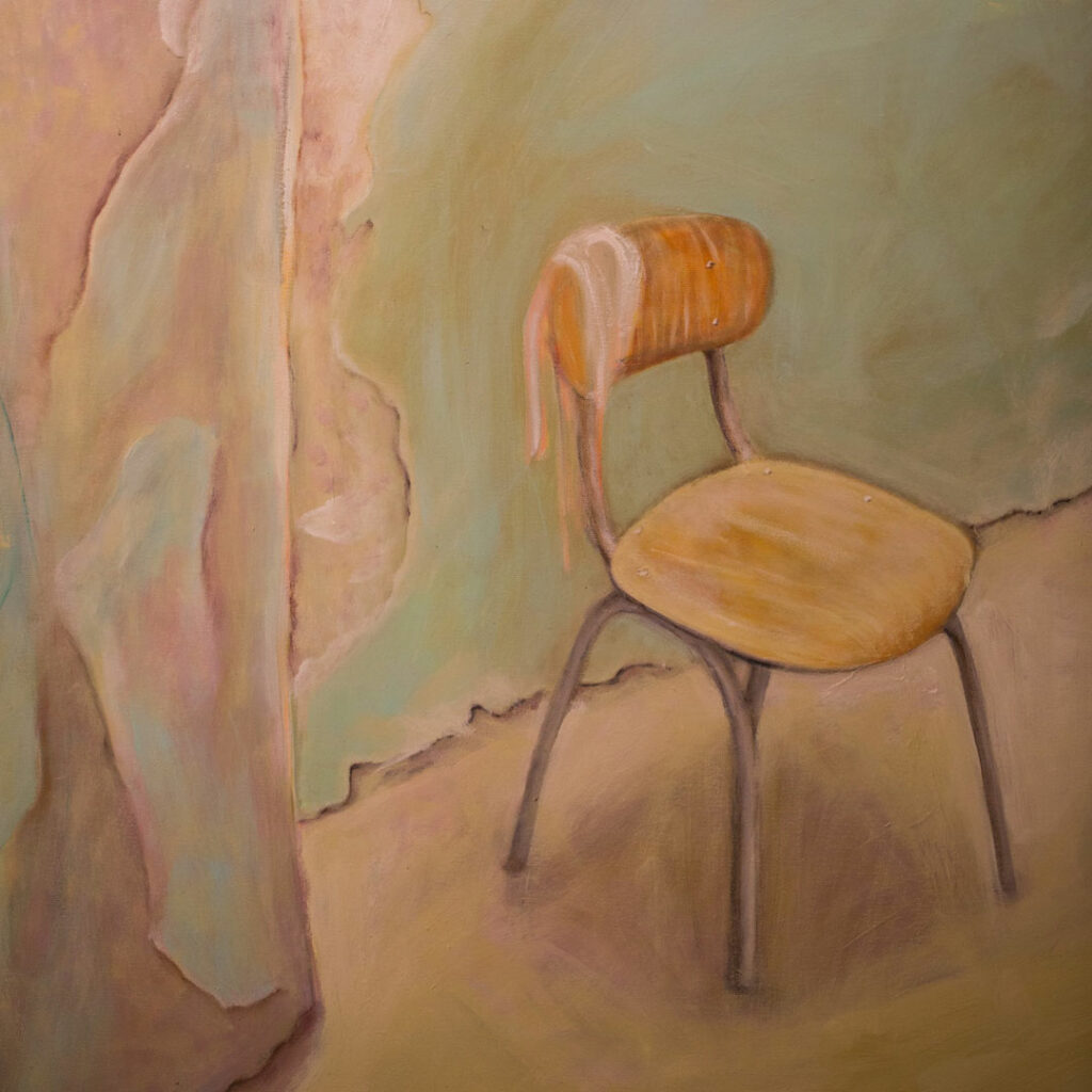 Linda Veska, detail of Triptych 1, 2022, oil on canvas, 120 x 90 cm, photo by Dave Kendal