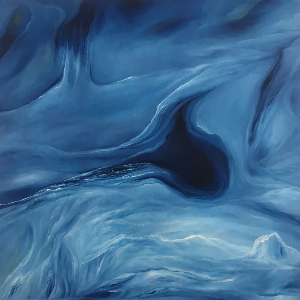 Steve Hargreaves. Antarctica (2023). Oil on Canvas. 90cm x 90cm