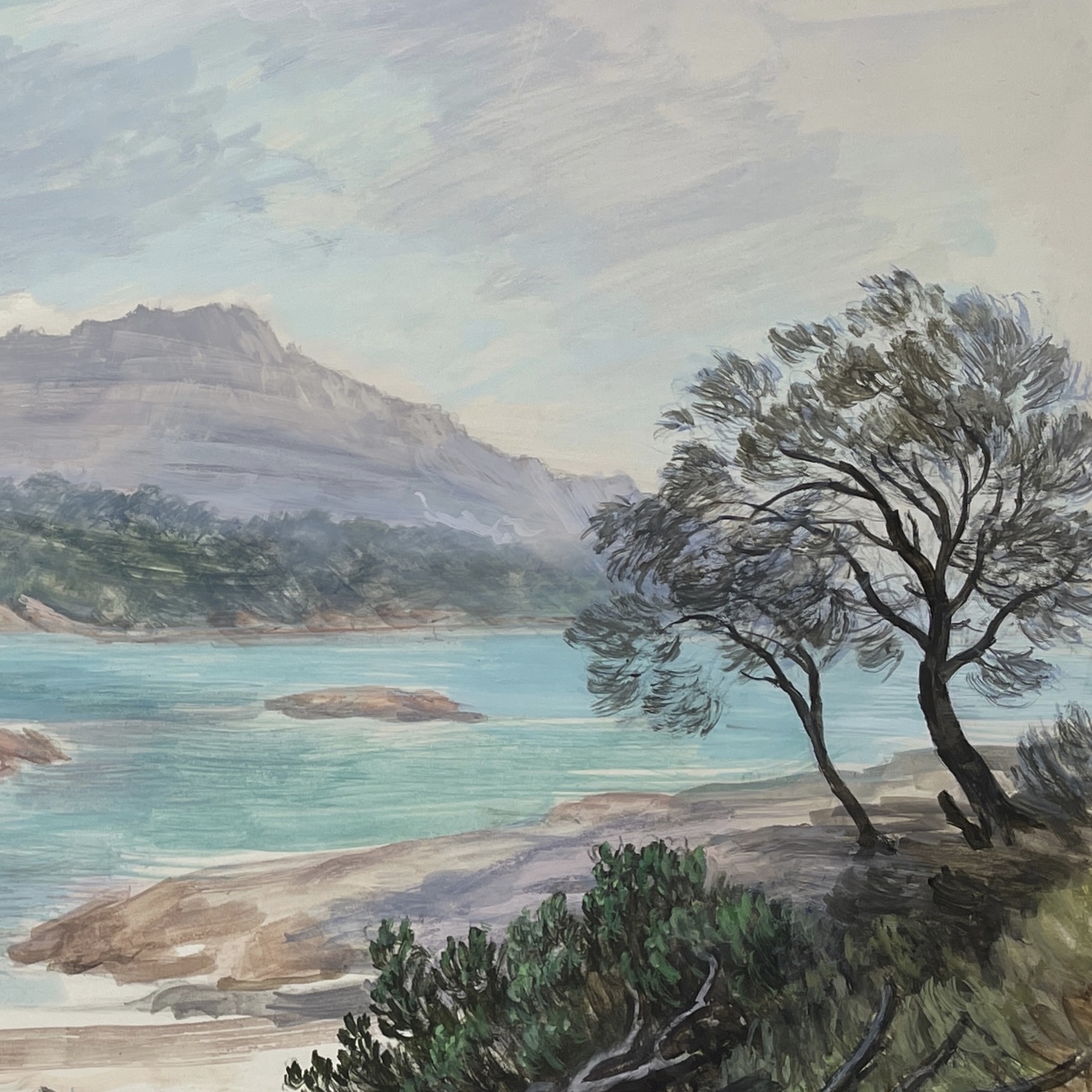 Michelle Hiscock. Honeymoon Bay. Watercolour.