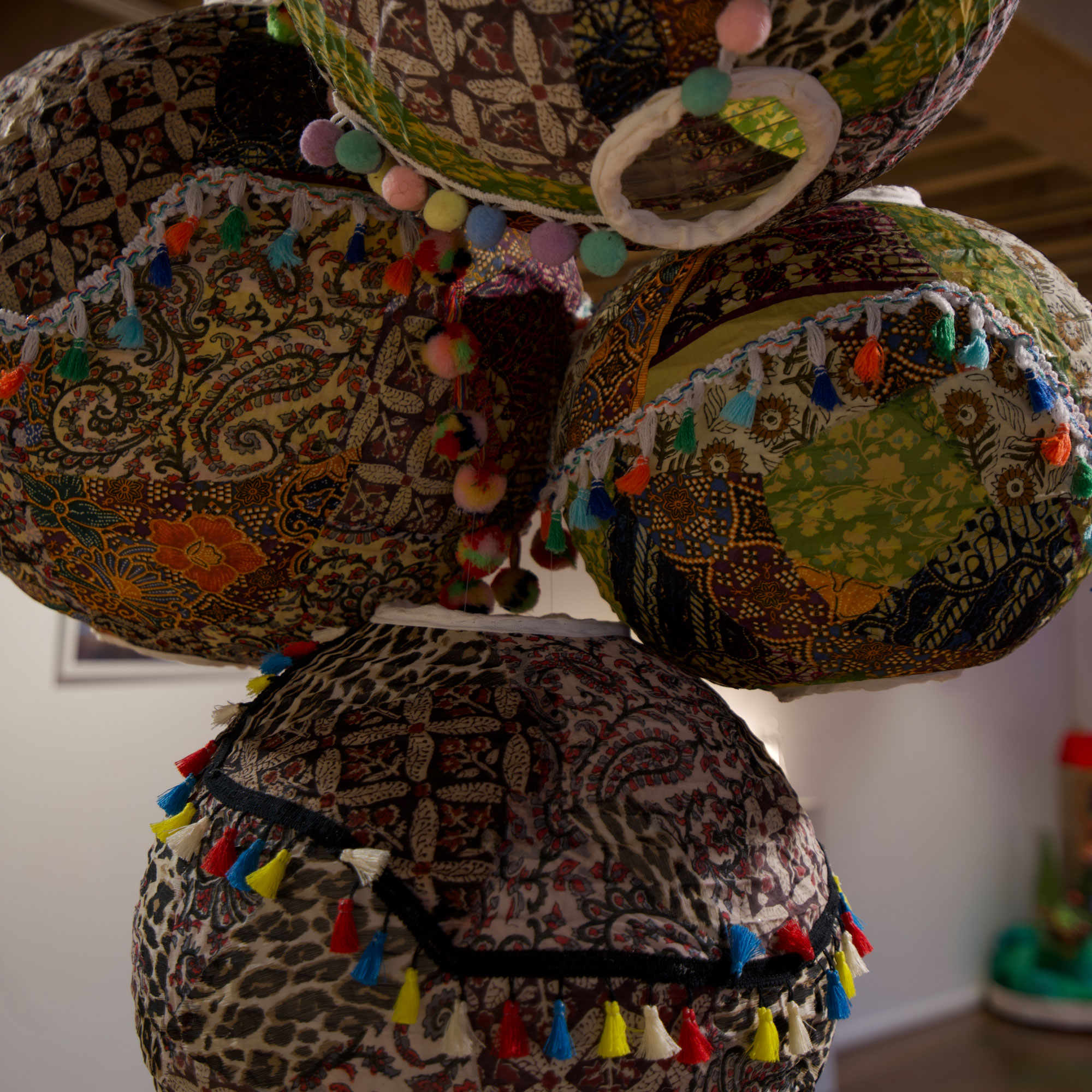 Gemma Haynes. Lantern Parade (detail) (2024). Paper Lanterns and fabric. Photograph by Milson Barnard