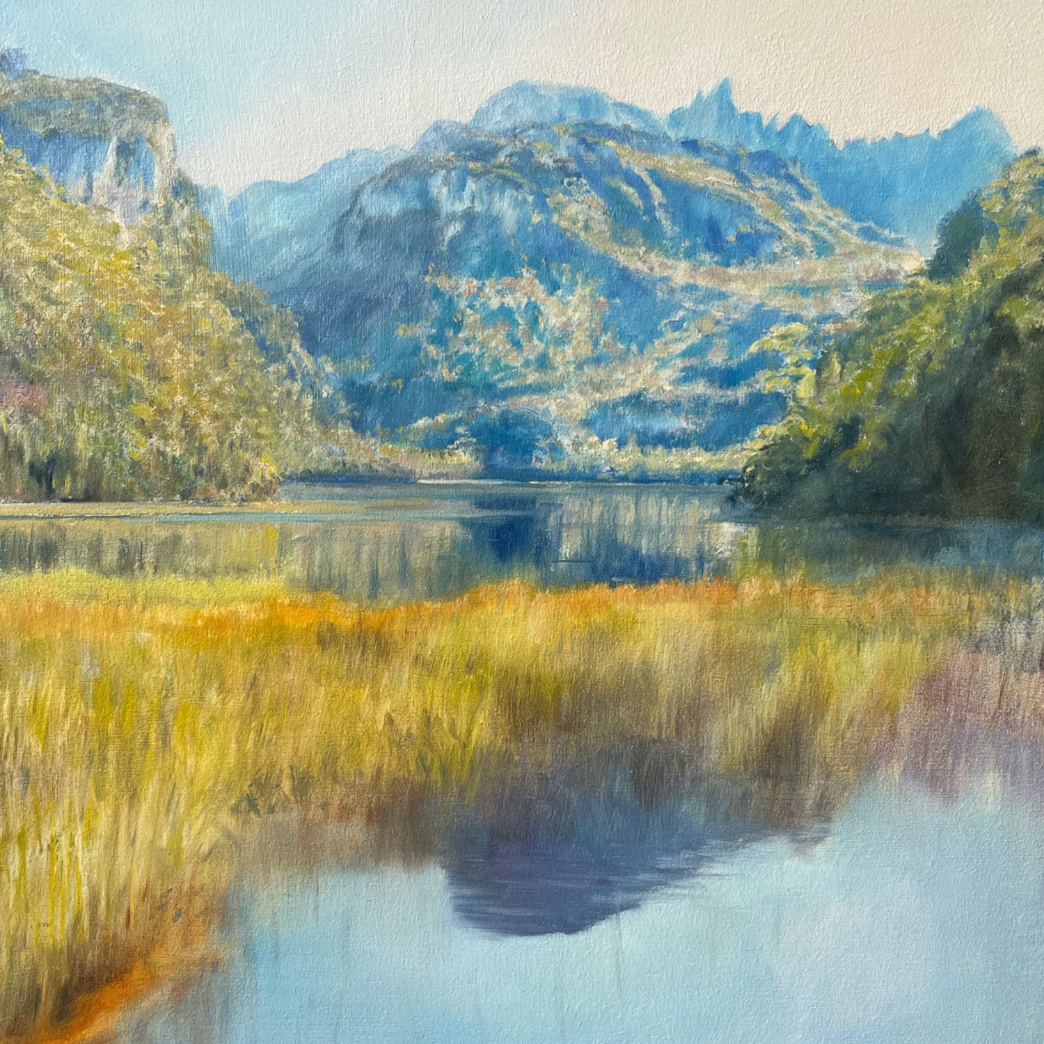Mel Hills Wild Art. Lake Vera (2025) (detail). Oil on board. Approx 500 x 700mm