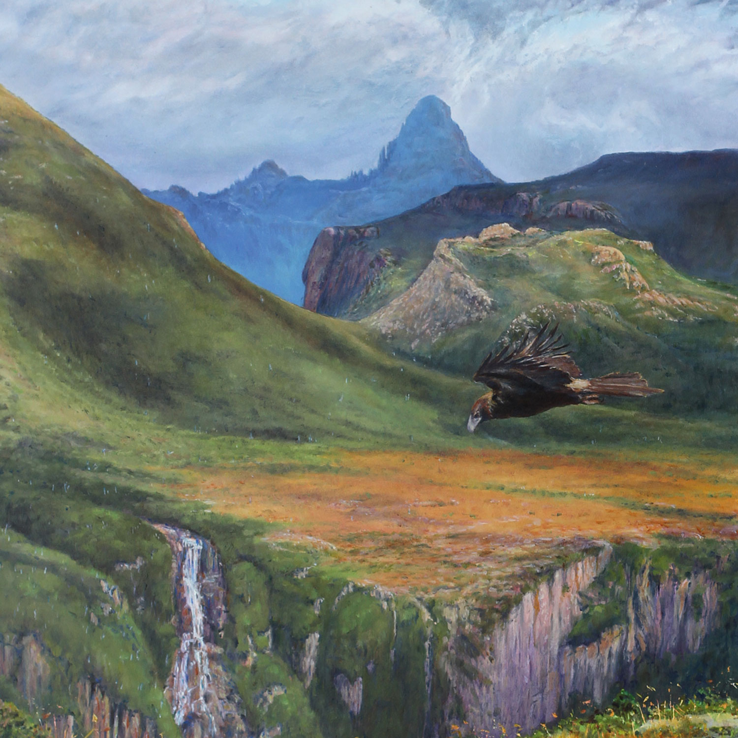 Mel Hills Wild Art. Uplift (2020) (detail). Oil on board. 1200 x 900mm