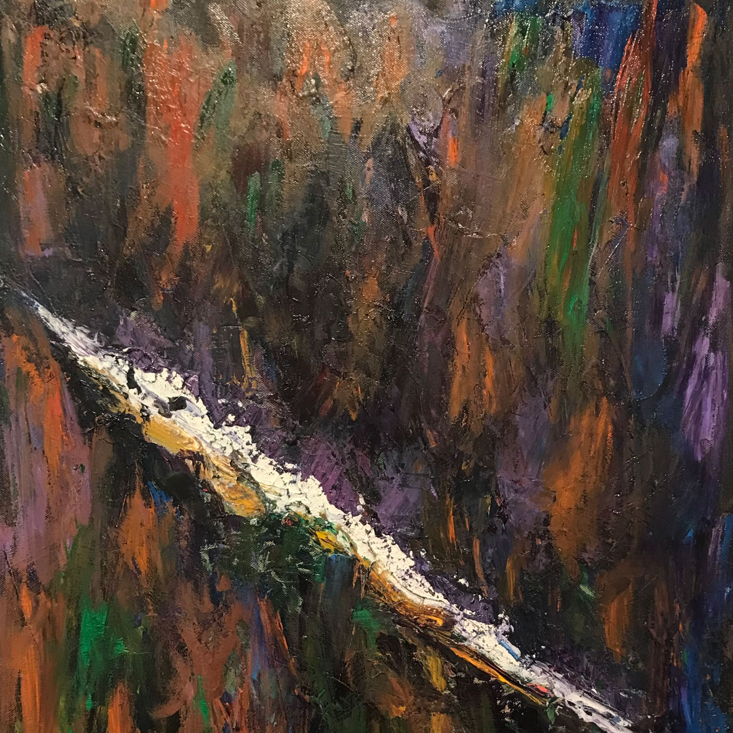 Andrea Breen. lights (detail) (2019/2025). Acrylics on canvas. 60cm x 75cm