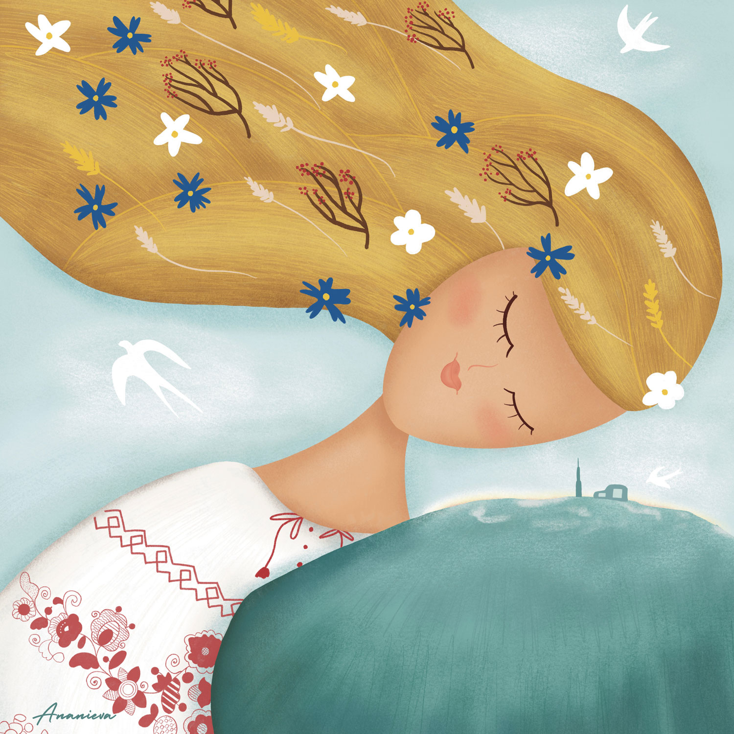 Anastasiia Ananieva. Ability To Share Warmth (detail) (2024 ). Digital Illustration (Procreate)