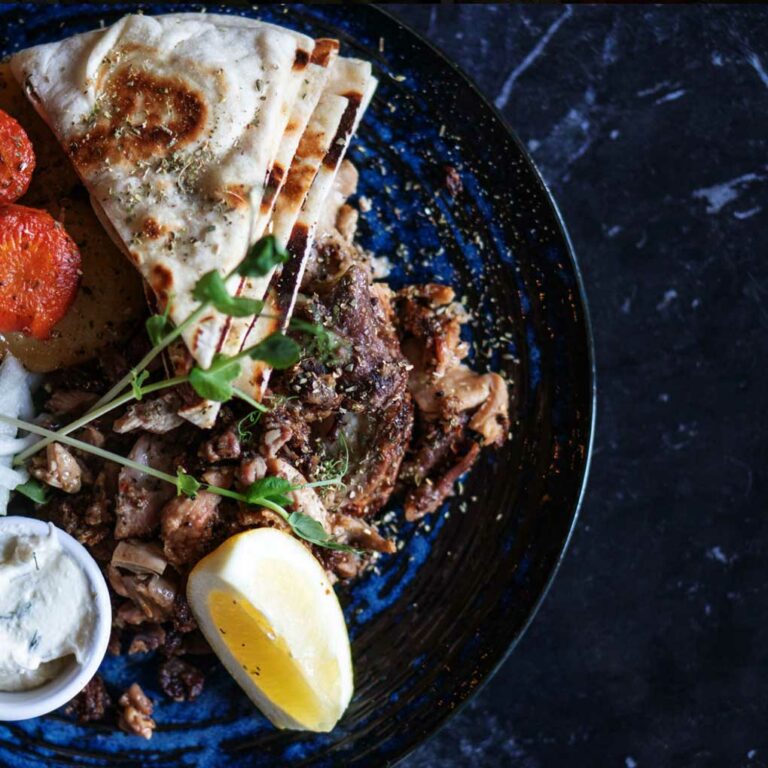 A plate of Greek cuisine