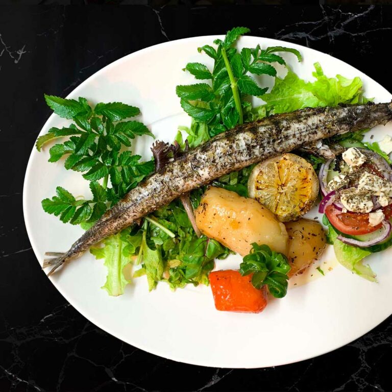 A plate of Greek cuisine