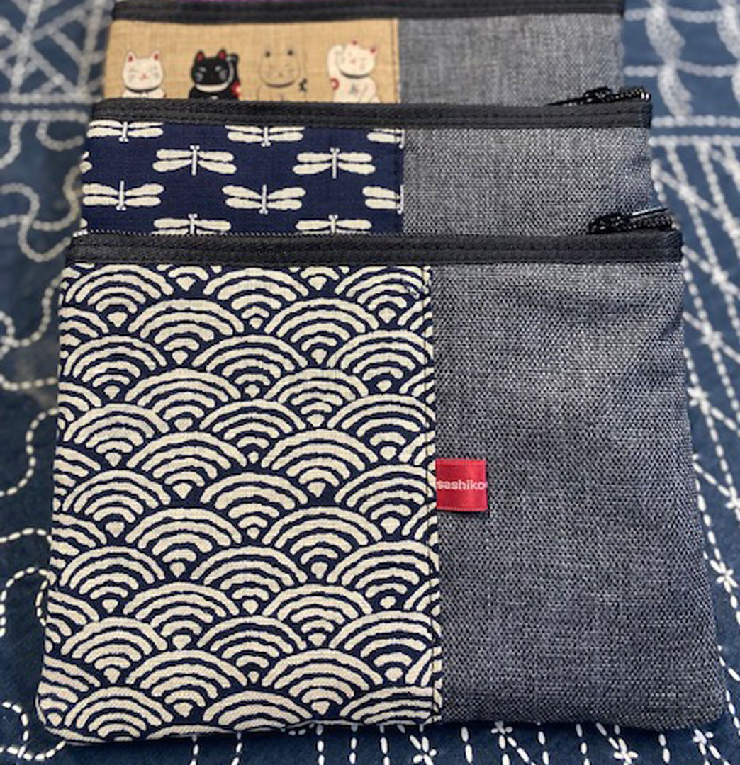 Handmade purses with Japanese pattern designs