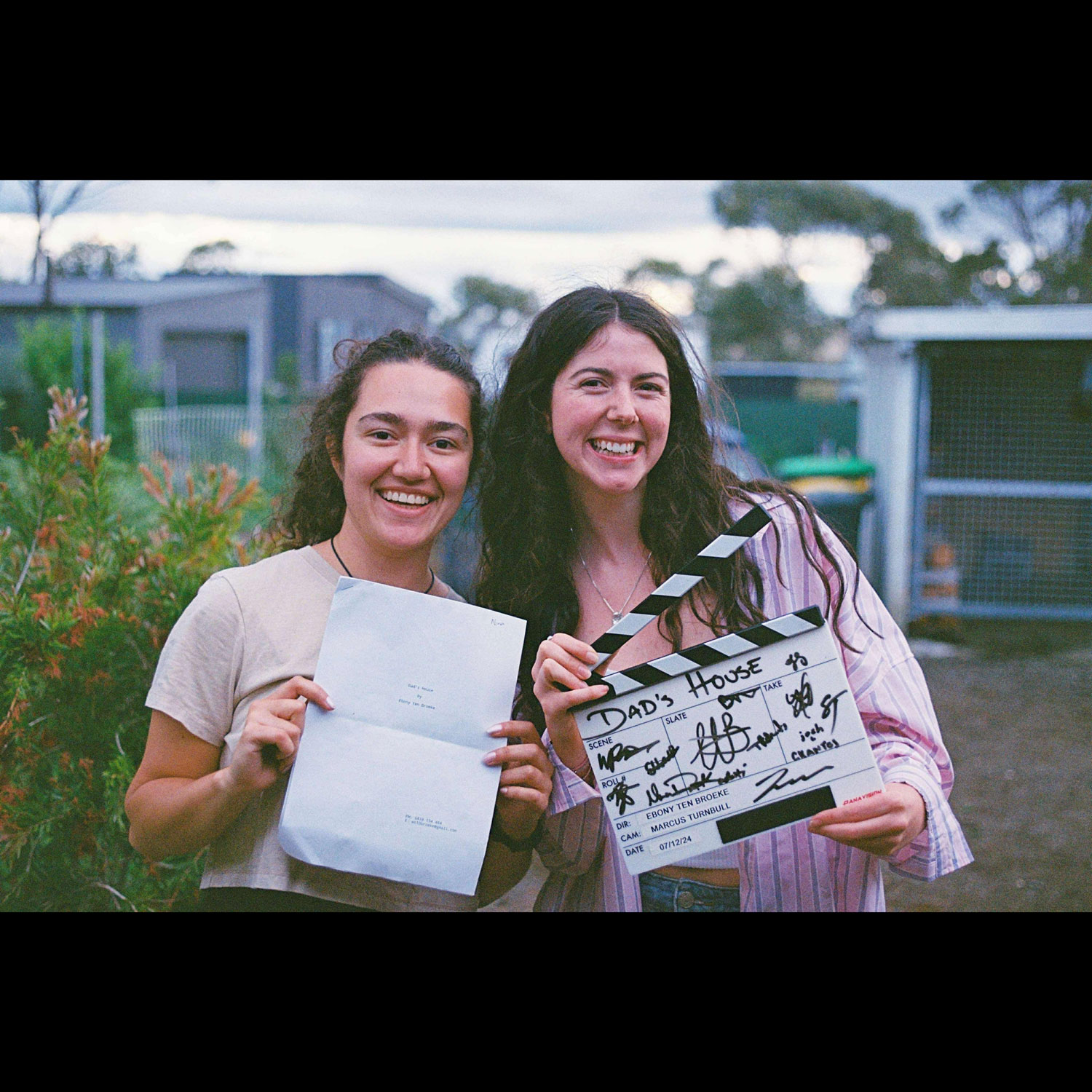 Ebony ten Broeke / BTS Image of Ebony ten Broeke (Director) and Nina Daos Kadati (Producer) (2025). Short Film (Photographer: Sam Jackson)
