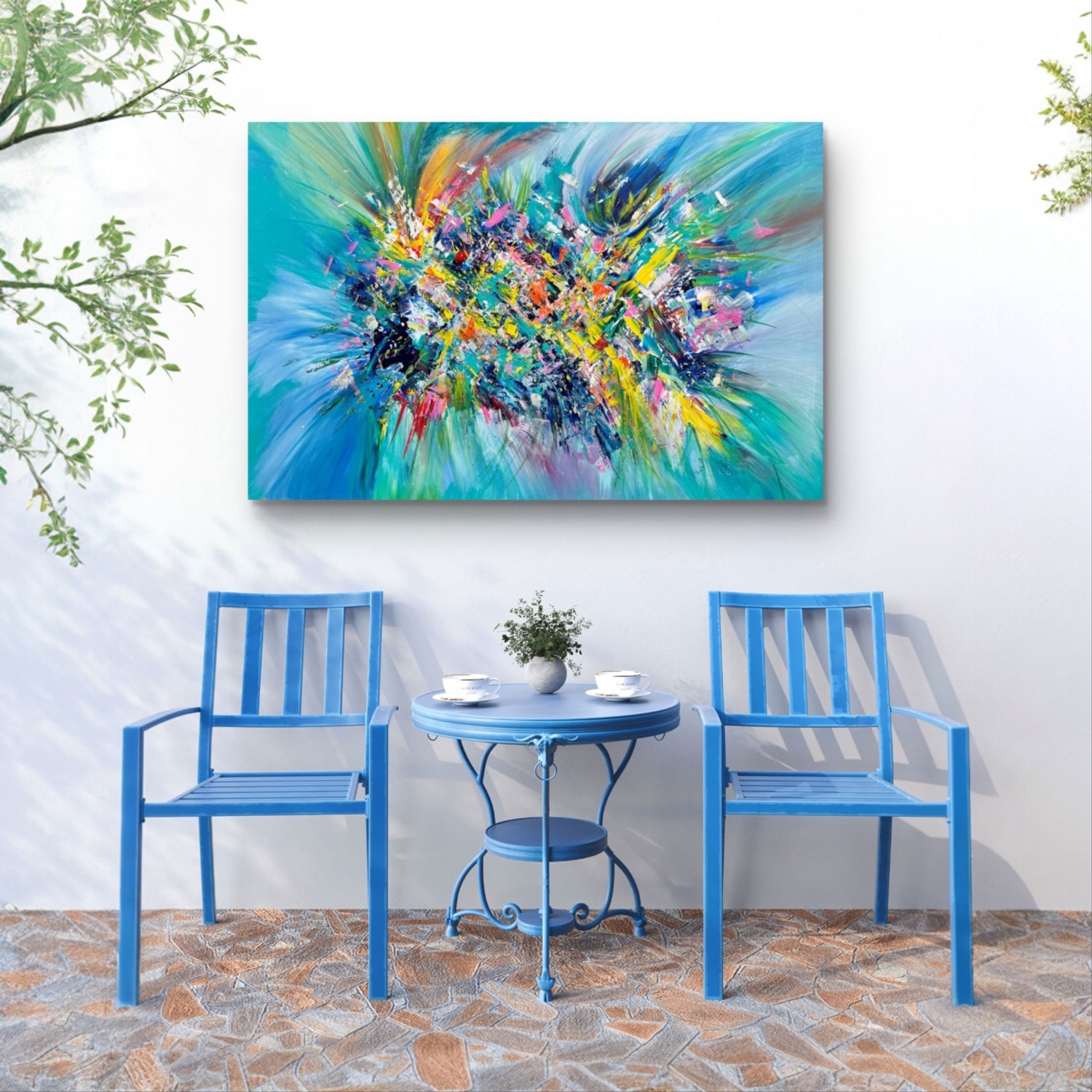 S & M Art Studio. Sahar Shahpari. Bridge of Colours (2024). Abstract. 40cm x 50cm